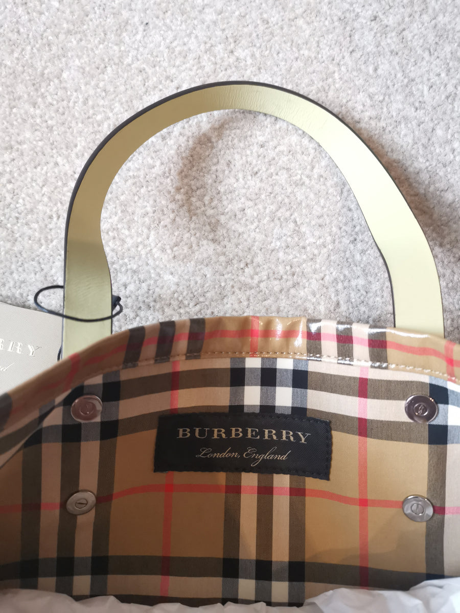 Totes bags Burberry - Shearling & canvas check tote bag - 3962088