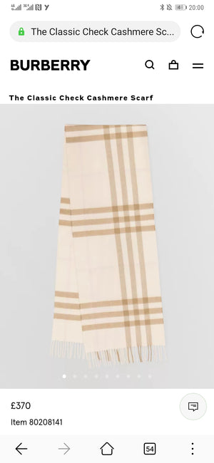 Burberry classic CASHMERE scarf with newest colour