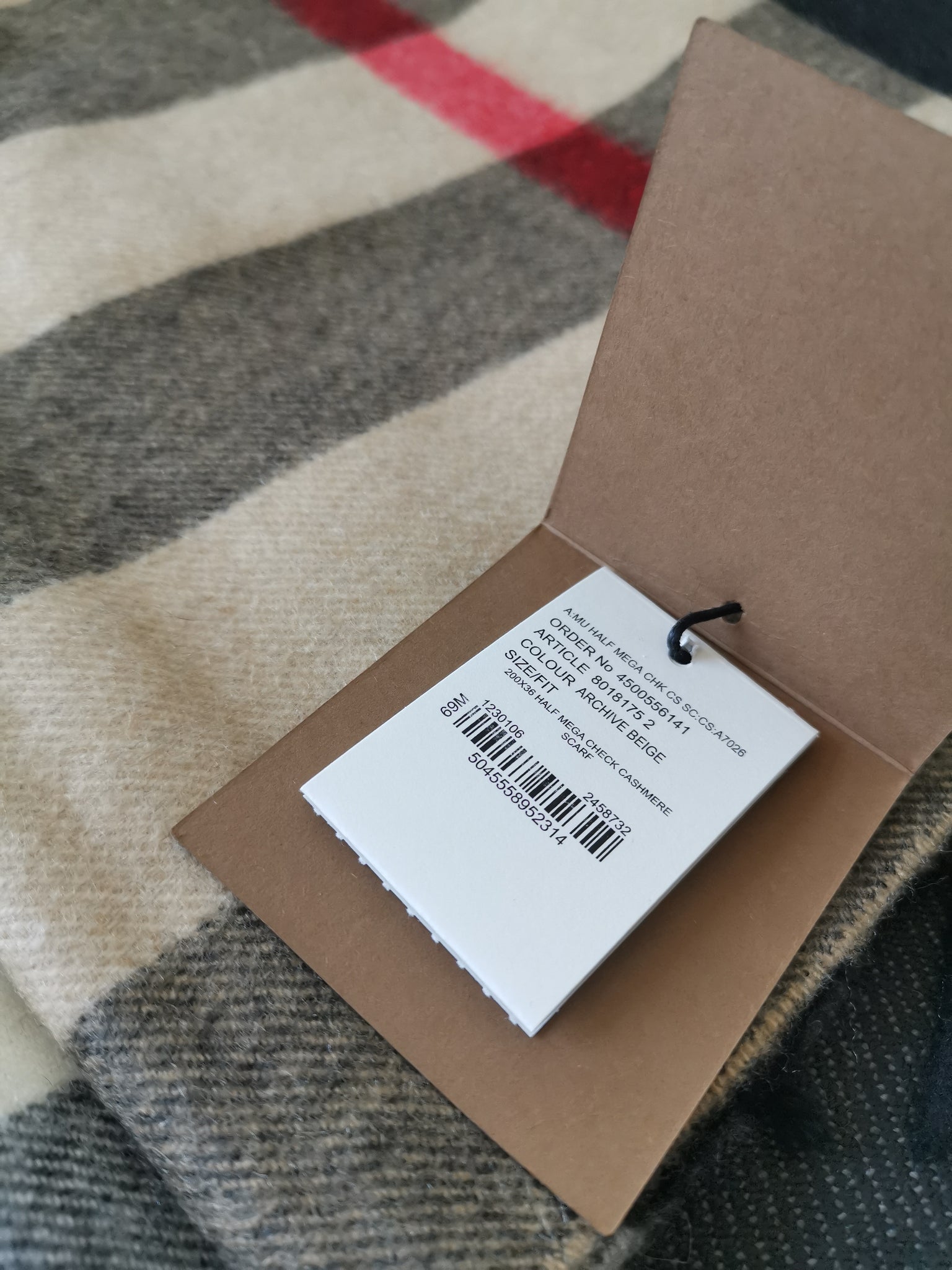 Burberry Check Scarf beige colour larger version – villanelle collection