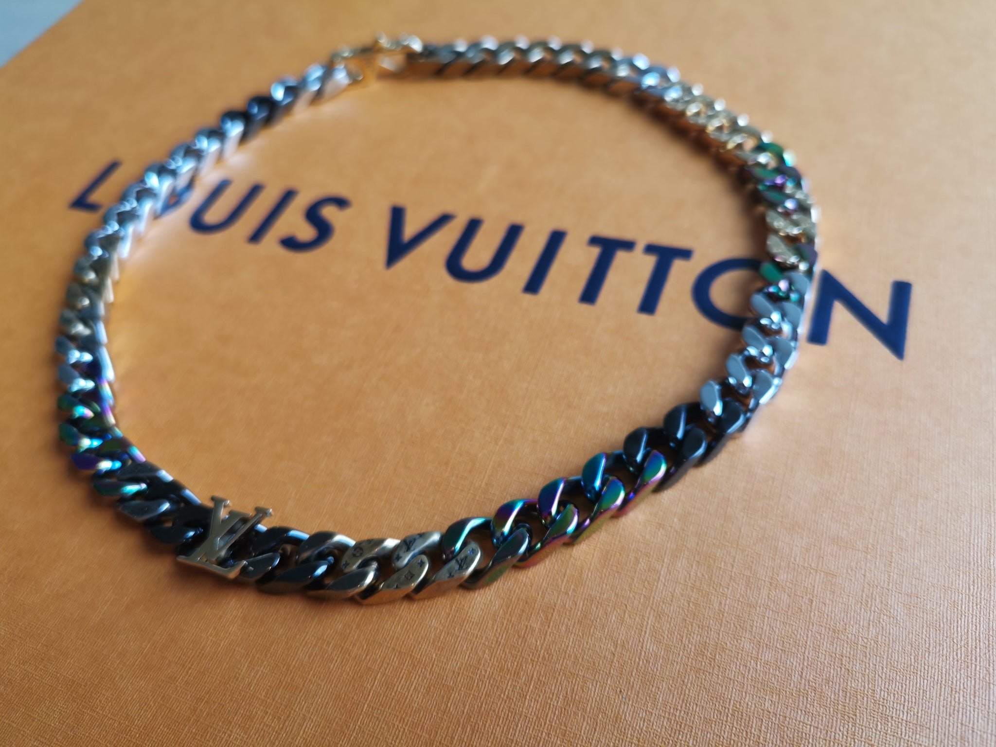 Louis Vuitton LV Monogram Links Chain Necklace Silver in Silver