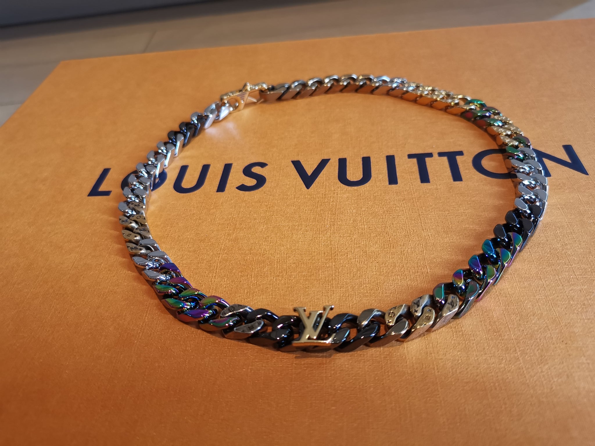 Louis Vuitton Chain Links Patches Necklace, Multi, One Size