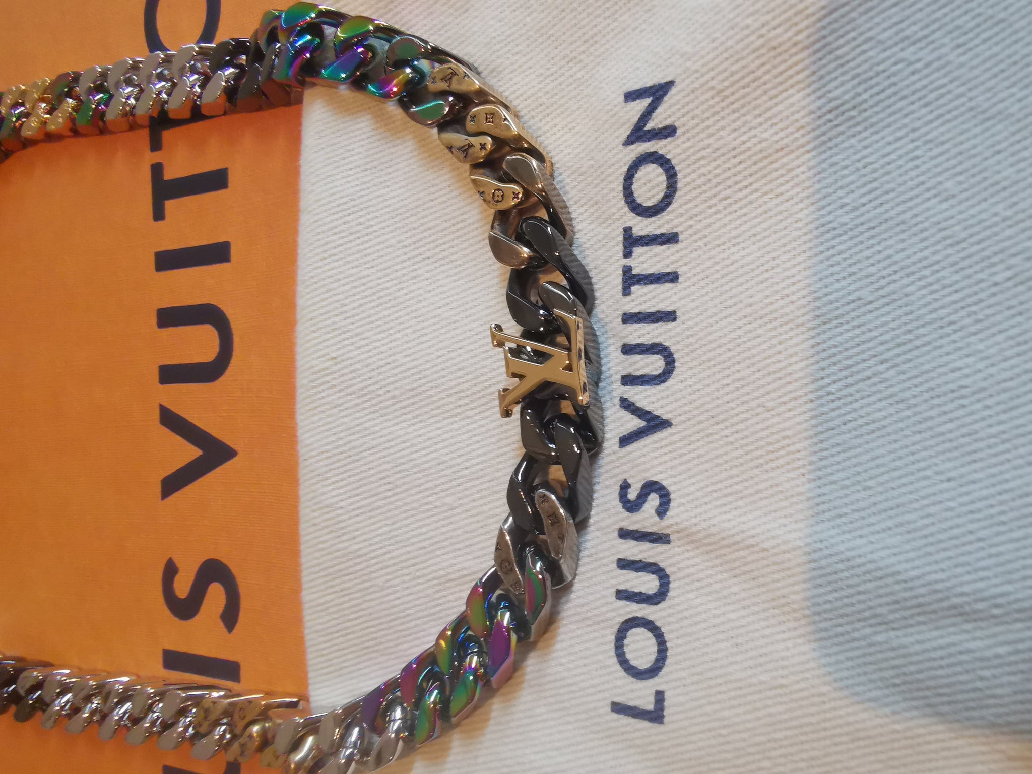 Louis Vuitton Chain Links Patches Bracelet Enamel Rhinestones MP2684 B2481