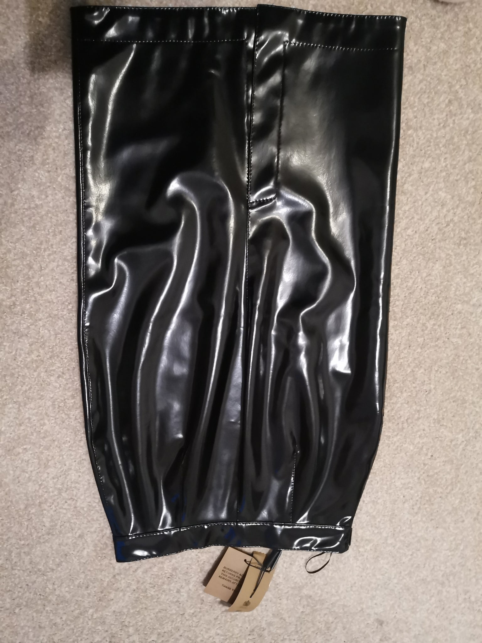 ON SALE! Burberry black leather skirt size 4